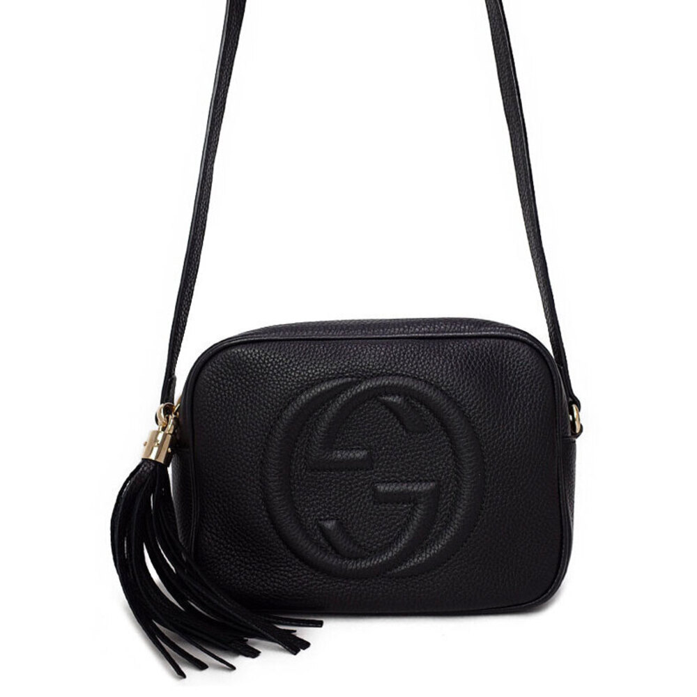 Gucci Soho Disco Pebbled Leather Interlocking GG Tassel Crossbody Bag